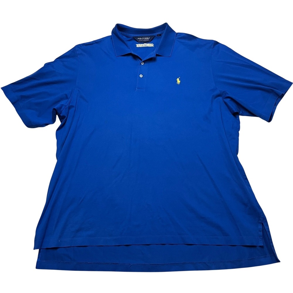 Polo‎ Golf Ralph Lauren Mens XXL Blue Olde Stone Pima Cotton Polo Shirt Logo